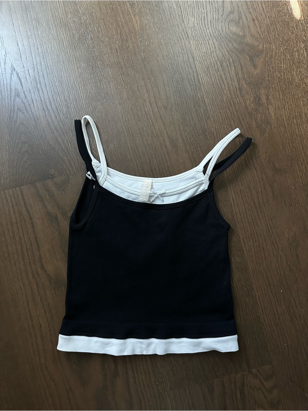 Black & White Layered Cami Tank Top